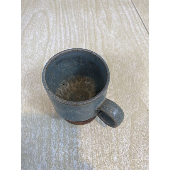 5 Vintage Pottery Coffee Cups / Mugs Unique Design with Wine Glass Style Base - Picture 15 of 16